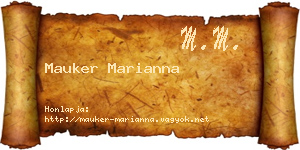 Mauker Marianna névjegykártya